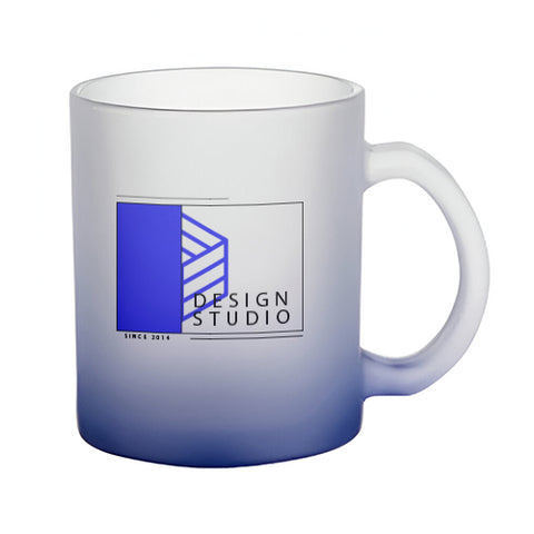 11oz Frosted Gradient Glass Mug - Dark Blue