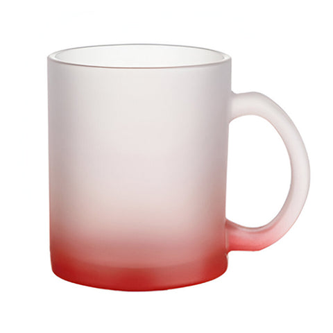 11oz Frosted Gradient Glass Mug - Red