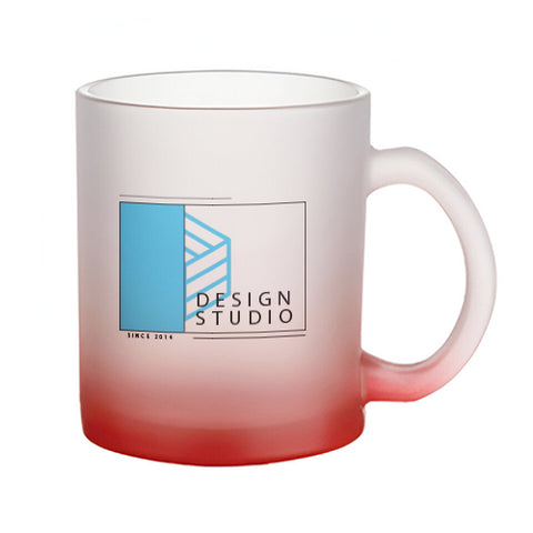 11oz Frosted Gradient Glass Mug - Red