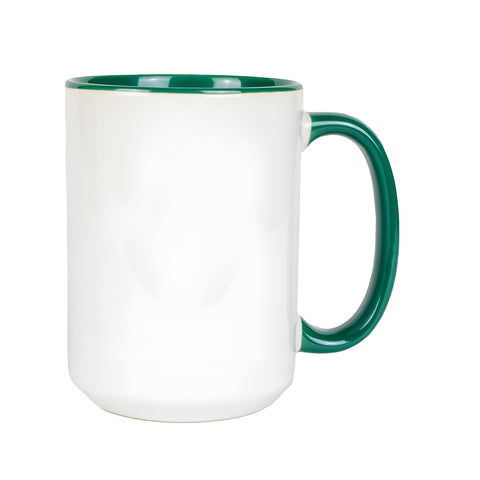 15oz Durham Mug - Inner & Handle Coloured - Dark Green