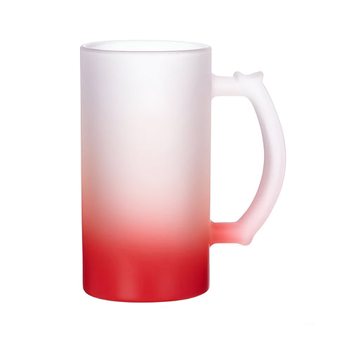 16oz Glass 'Trigger' Stein - Gradient Coloured - Red