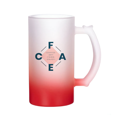 16oz Glass 'Trigger' Stein - Gradient Coloured - Red