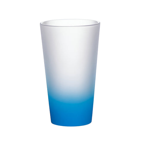 17oz Latte Glass Coloured Gradient - Light Blue