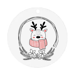 MDF Double-Sided Xmas Ornament - Round - 5cm