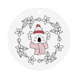 MDF Double-Sided Xmas Ornament - Round - 7cm