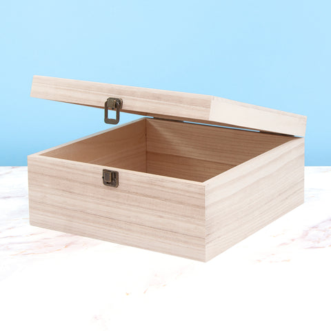 Printed Large Square Wooden Box