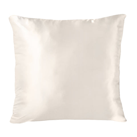 Cream Satin Finish Square Cushion Cover - 40cm