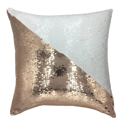 Reversible Sequin Square Cushion Cover - Champagne Gold