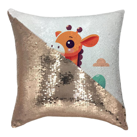 Reversible Sequin Square Cushion Cover - Champagne Gold