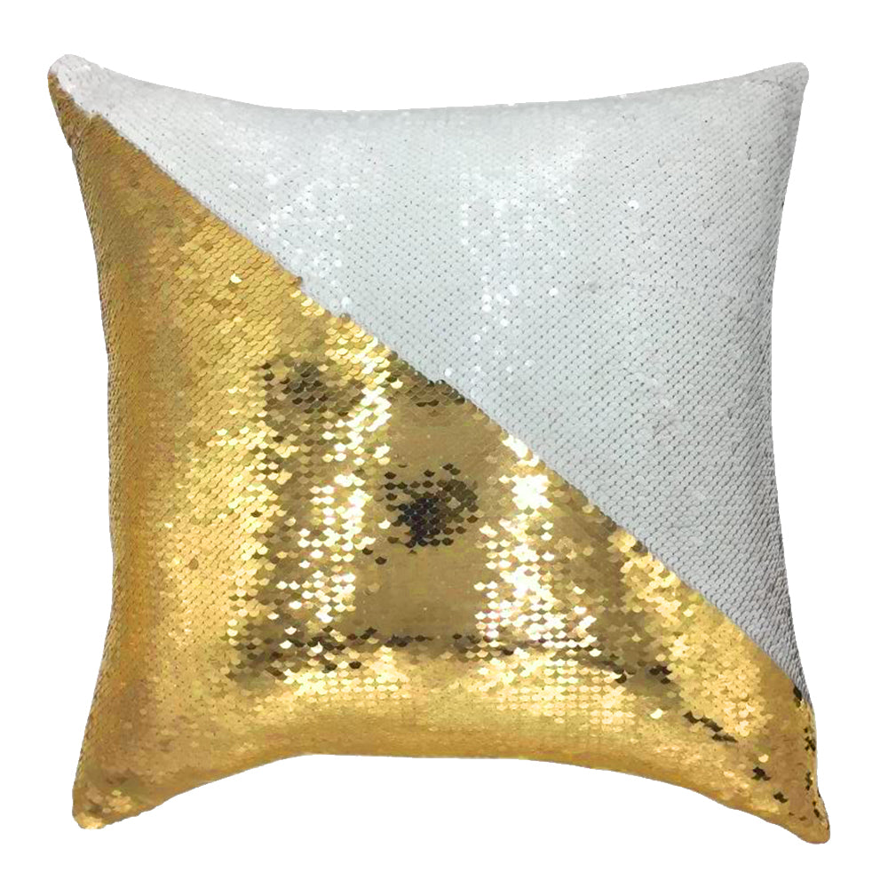 Yellow sequin pillow sale