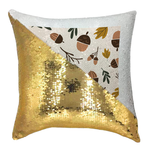 Reversible Sequin Square Cushion Cover - Gold