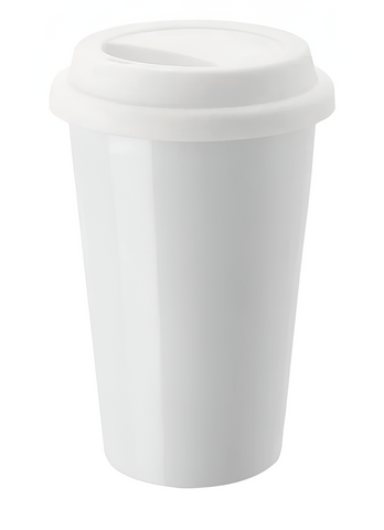 Ceramic Sublimation Travel Mug with Silicone Lid