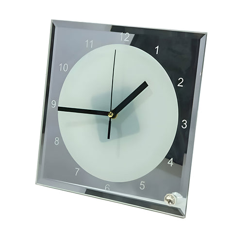 Glass Square Desk Clock with Numbers