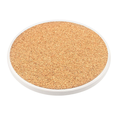 Ceramic Round Glossy Finish Coaster with Cork Base