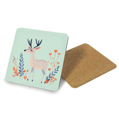 Cardboard Square Coaster with Cork Base