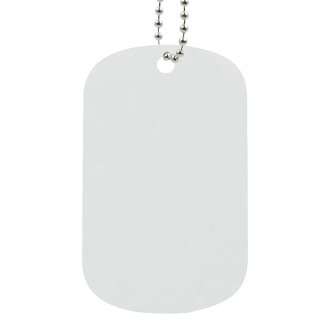 Double Sided Stainless Steel Dog Tag - White