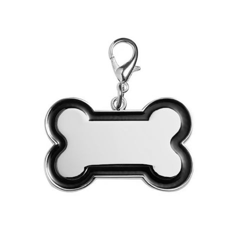 Bone Shaped Dog Tag with Black Edge