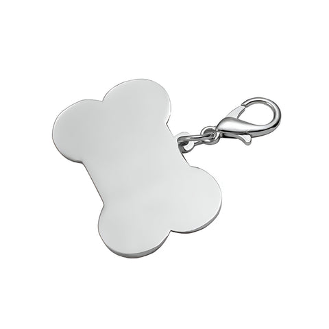 Bone Shaped Dog Tag with Blue Edge