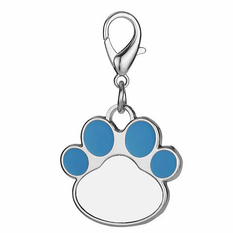 Foot Print Shaped Dog Tag with Blue Edge