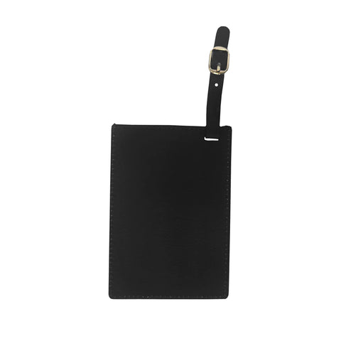 Engravable Leather Luggage Tag - Black