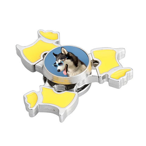 Fidget Spinner - Dog Design - Yellow