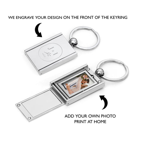 Engraved Hidden Photo Frame Keyring - Add Your Own Photo Print