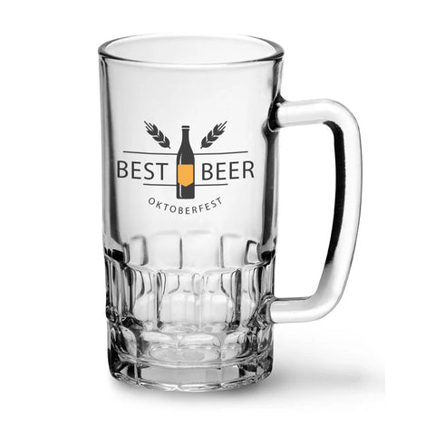 16oz Glass Beer Stein - Dimpled