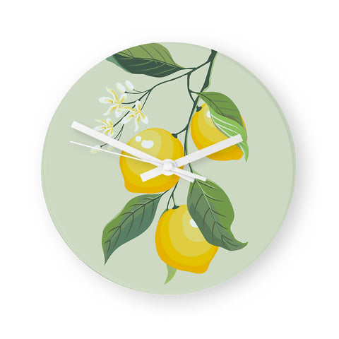 Glass Round Wall Clock - 20cm