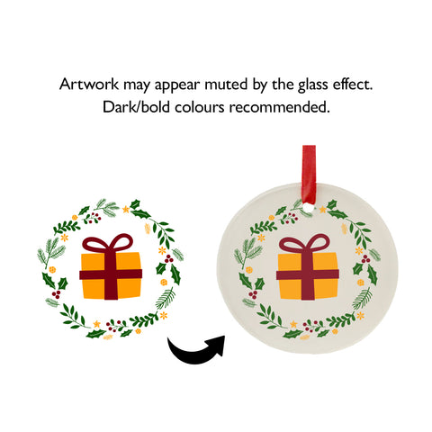 Glass Xmas Ornament - Round - 3in