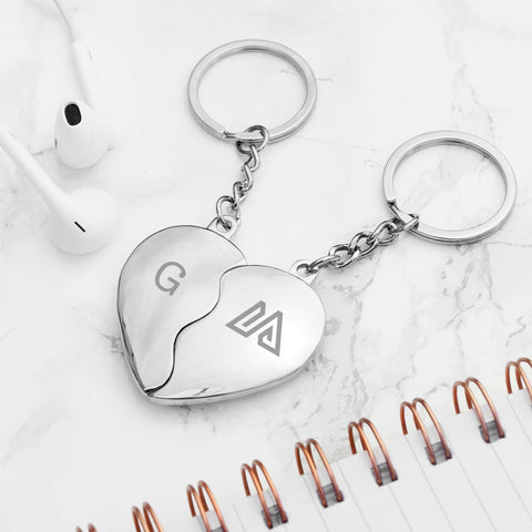 Engraved Joining Hearts Magnetic Keyring