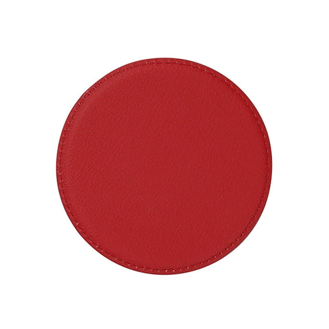 Engravable Leather Round Coaster - Red