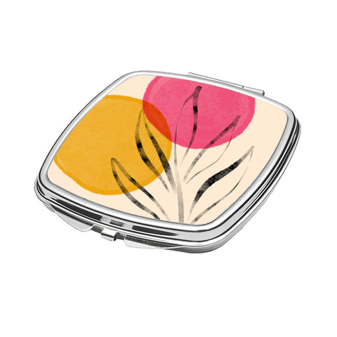 Curved Square Compact Mirror - Chrome