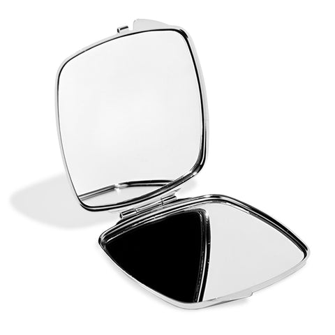 Curved Square Compact Mirror - Chrome