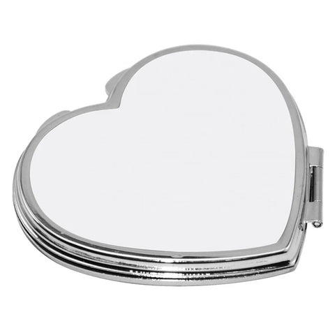 Heart Compact Mirror - Chrome