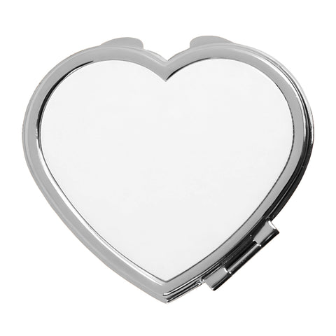 Heart Compact Mirror - Chrome