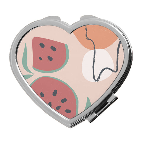 Heart Compact Mirror - Chrome