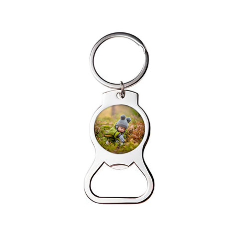 Metal Bottle Opener Keyring - Round