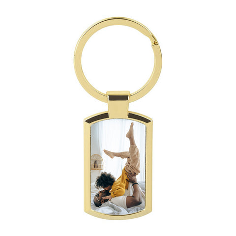 Metal Keyring - Oblong - Gold