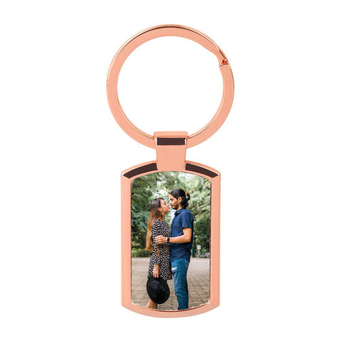 Metal Keyring - Oblong - Rose Gold