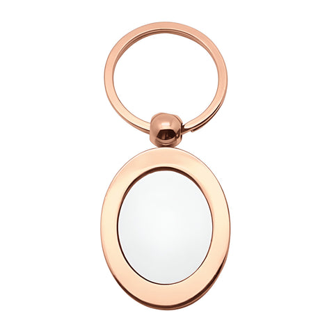 Metal Keyring - Oval - ROSE GOLD