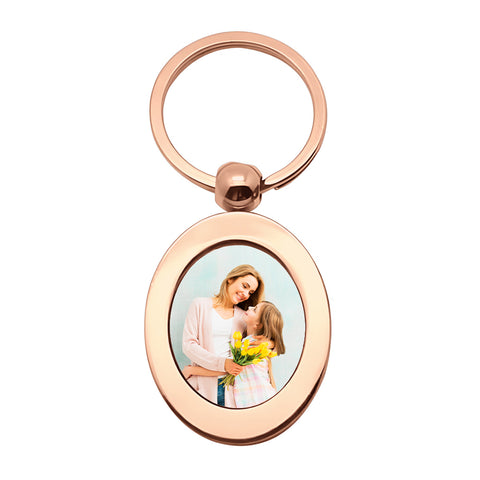 Metal Keyring - Oval - ROSE GOLD