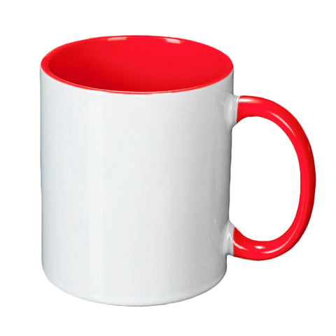 11oz Durham Mug - Inner & Handle Coloured - Red