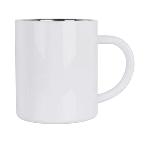 300ml White Stainless Steel Mug