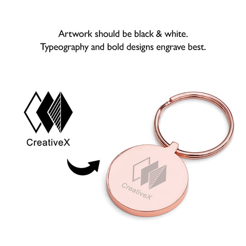 Engraved Thick Metal Round Keyring