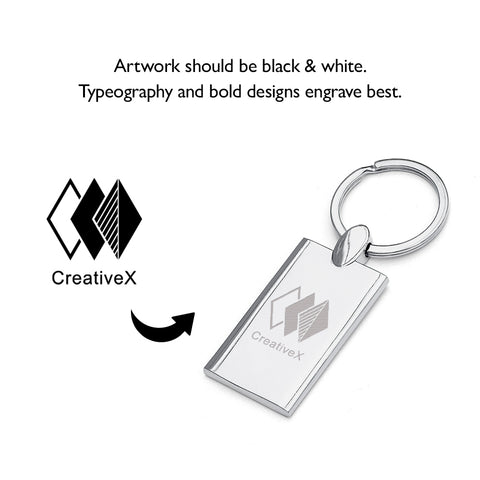 Engraved Metal Rectangle Keyring