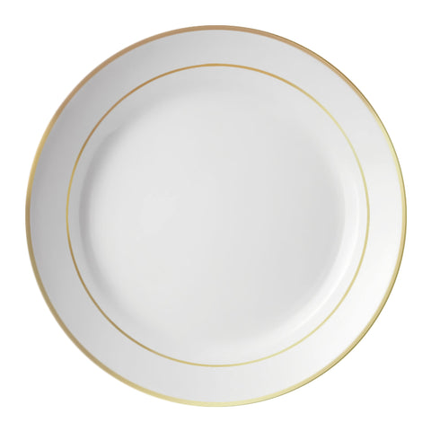 Printed 8'' Ceramic Plate With Gold Rim