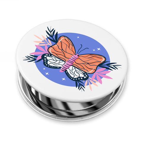 Printed Round PU Compact Mirror