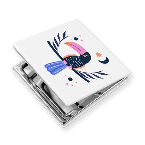 Printed Square PU Compact Mirror