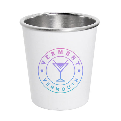 2oz White Stainless Steel Shot Glass - Matt Finish