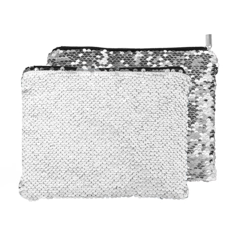 Sequin Handbag/ Cosmetic/Purse - SILVER